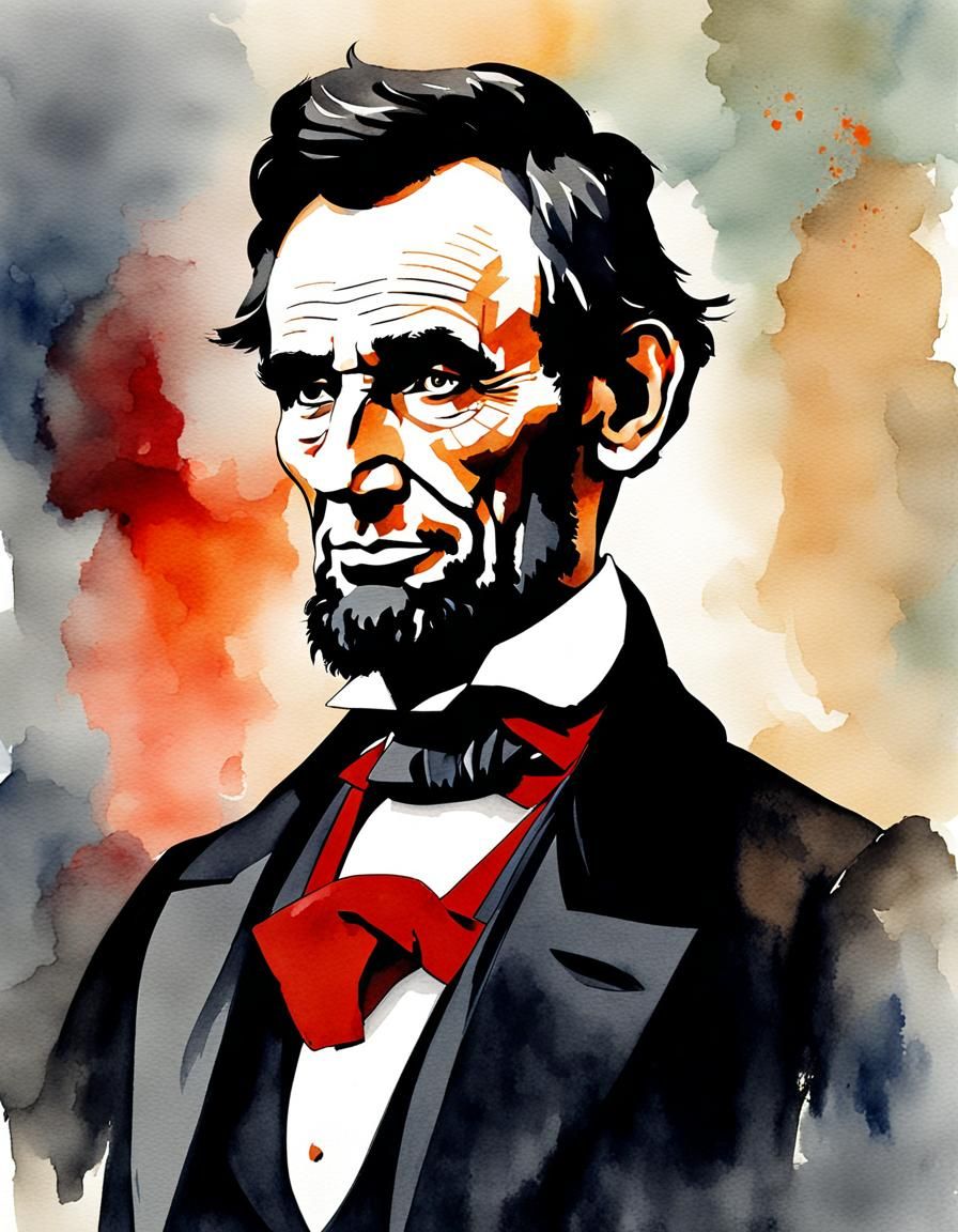 Abraham Lincoln Portrait in Art Deco Style