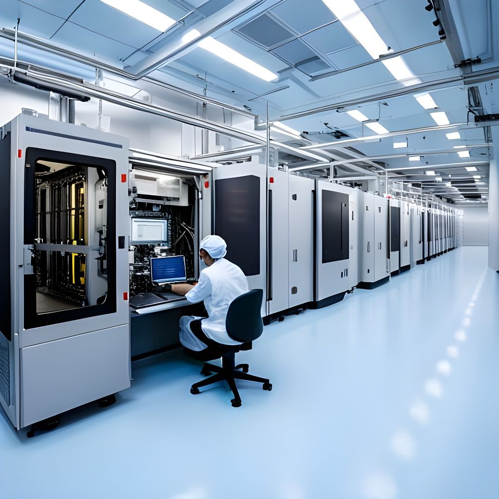 Semiconductor Fab Facility Cleanroom with Manufacturing Equi...