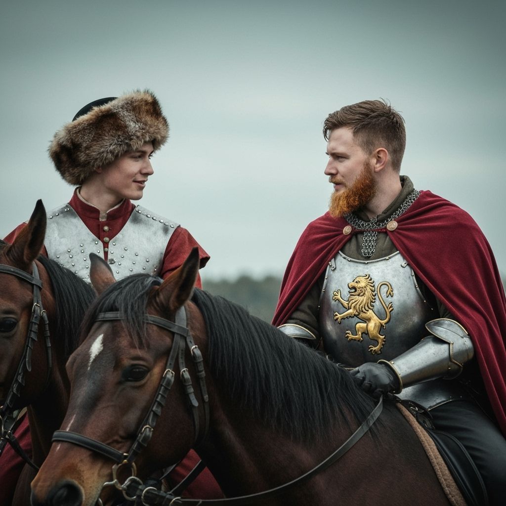 Brave Officer and Medieval Knight in Detailed HDR