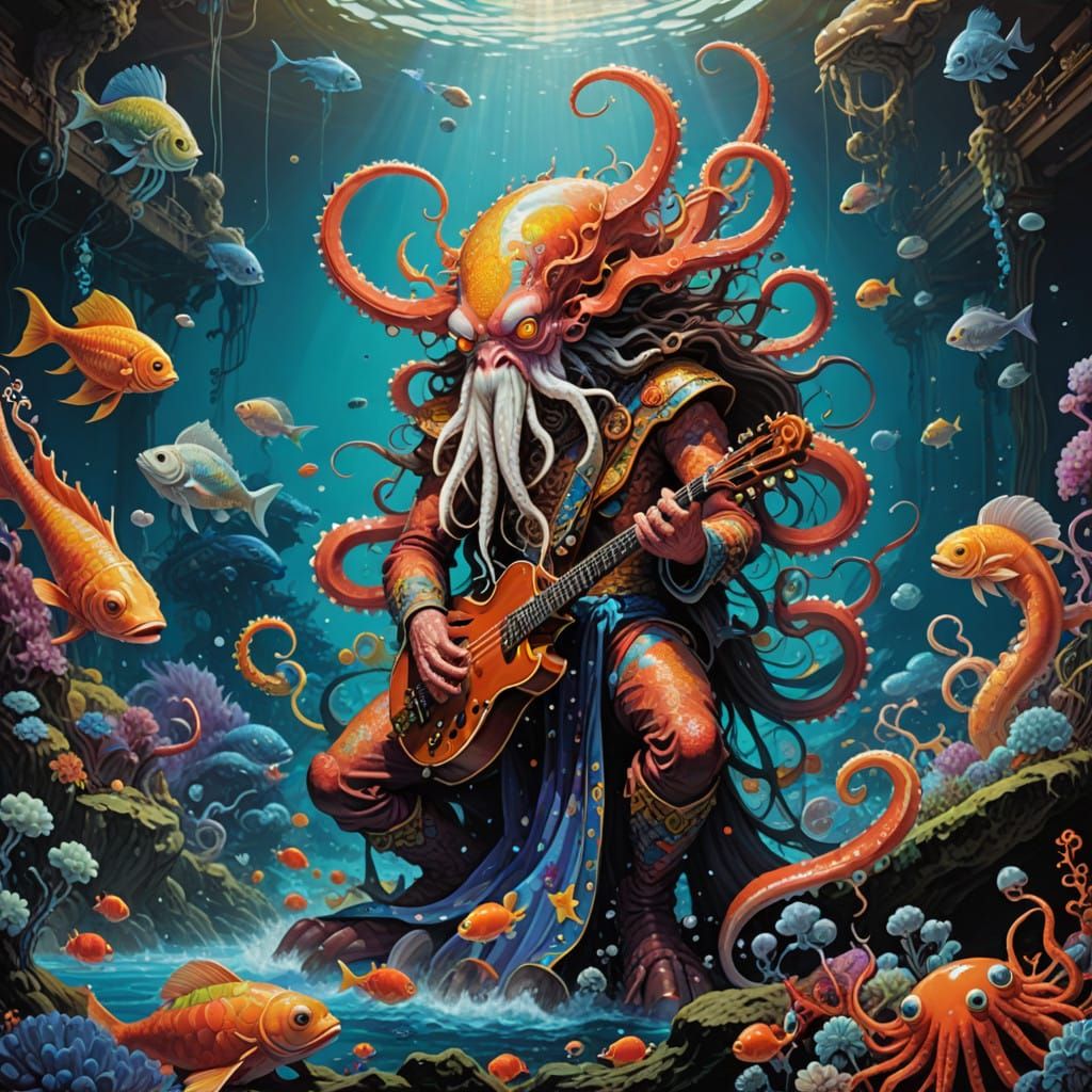 Underwater Symphony in Whimsical Style