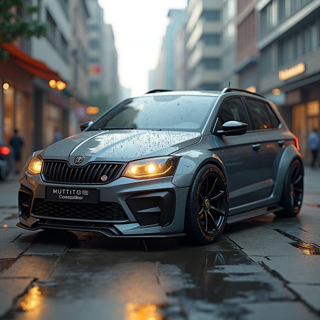 Skoda Fabia Transformer in Urban Cyberpunk Style