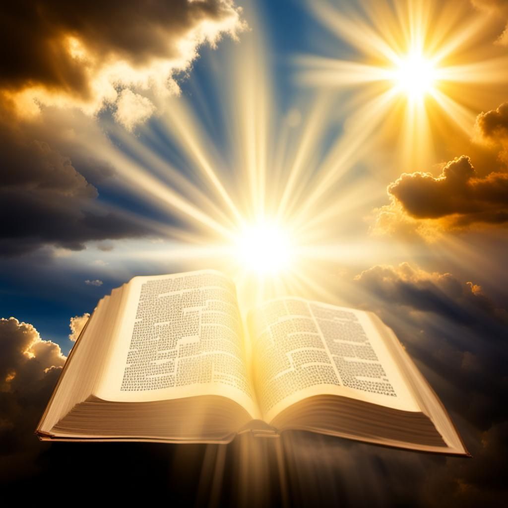 Heavenly Sunshine Beams Through Divine Clouds