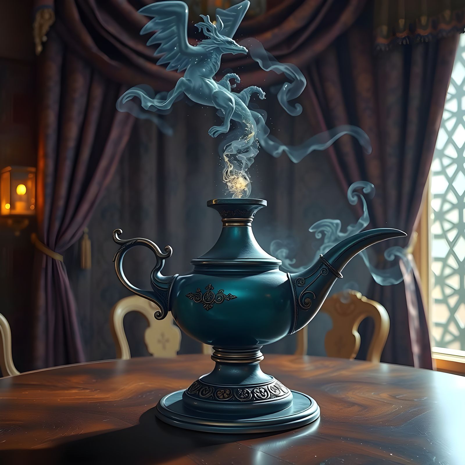 Aladdin's Lamp: A Magical Relic as Digital Art