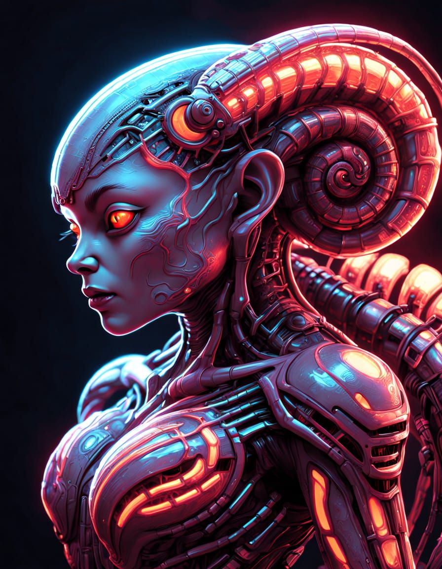 Cybernetic Pygmy Marmoset in Radiant Bioluminescent Glow