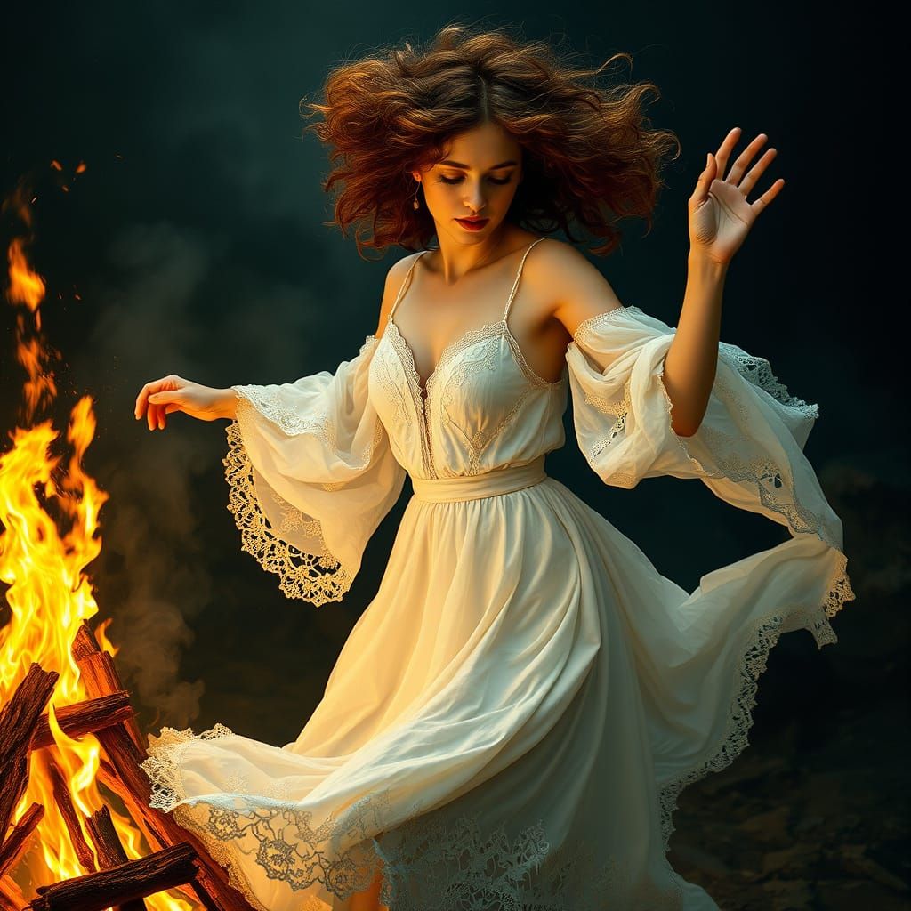 Dancing Woman in Golden Light