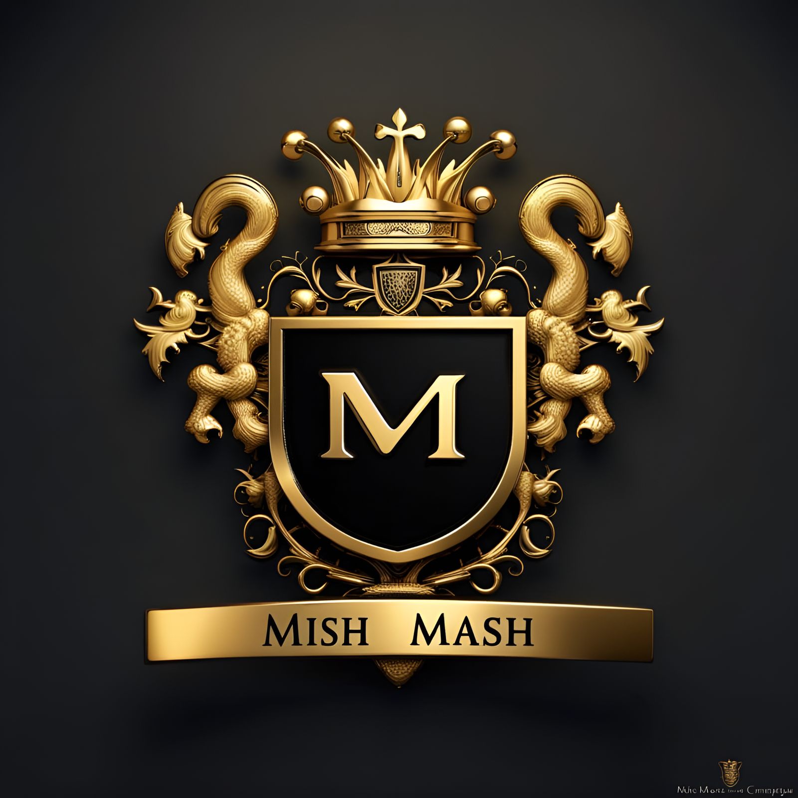 Gold and Black Coat of Arms Emblem