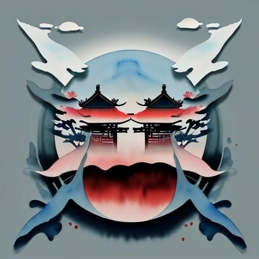 Lunar New Year: Watercolor Chinese Landscape Art