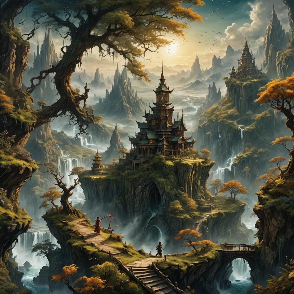 Fantastical Nature Illustration in Oil and Ink