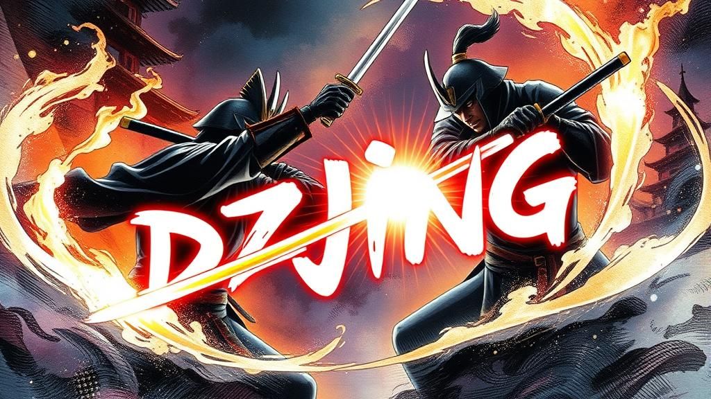 Samurai Sword Fight in Comic Book Style