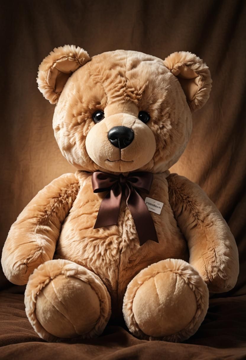 Photorealistic Teddy Bear on Quilt