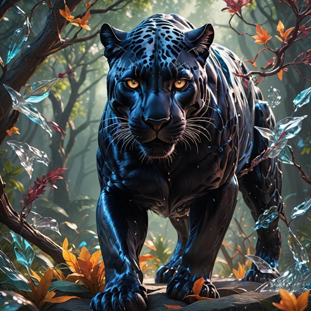 Glass Panther Digital Art in Unreal Engine 5