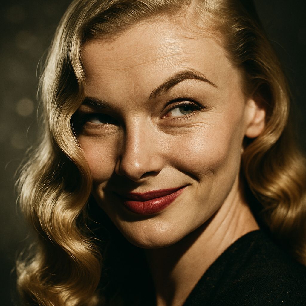 Hyper-Realistic Veronica Lake Smiling Coyly