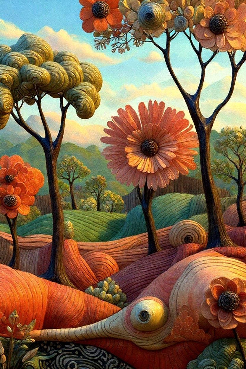 Colorful Abstract Landscape in Realistic CGI
