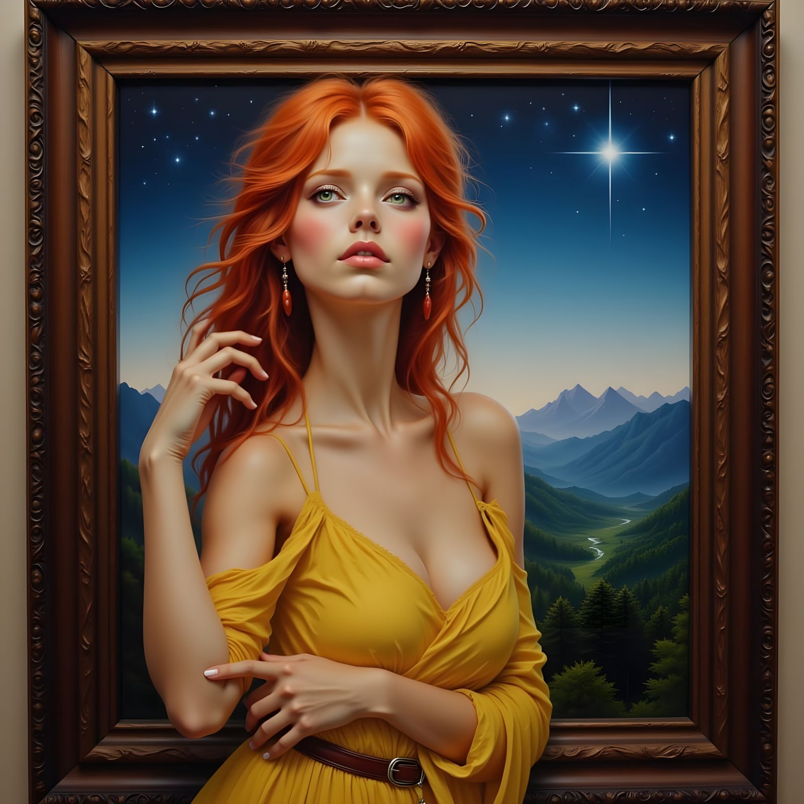Norse Sun Goddess in Golden Twilight Portrait