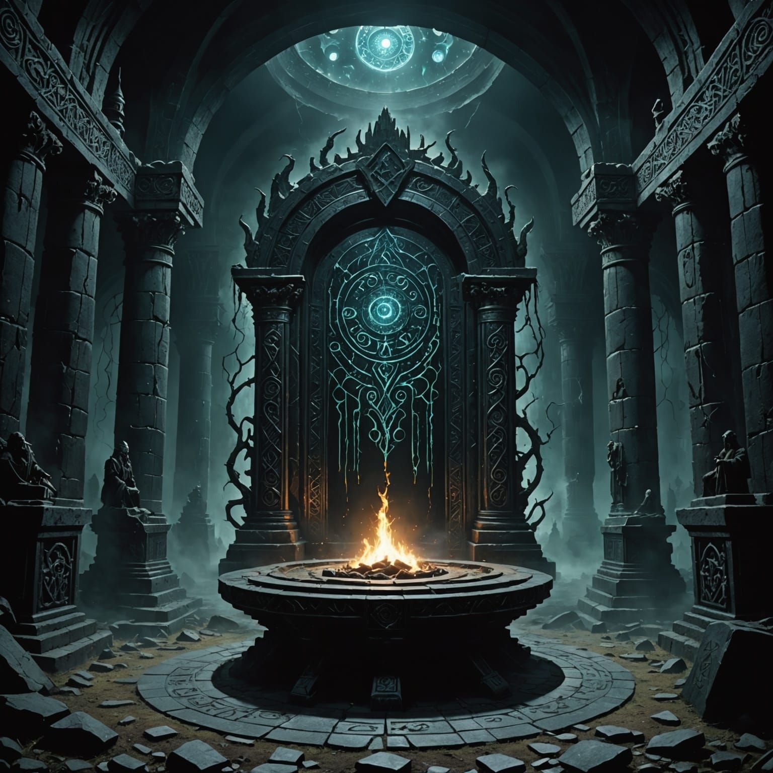 Eerie Ritual Chamber in a Hidden Stronghold