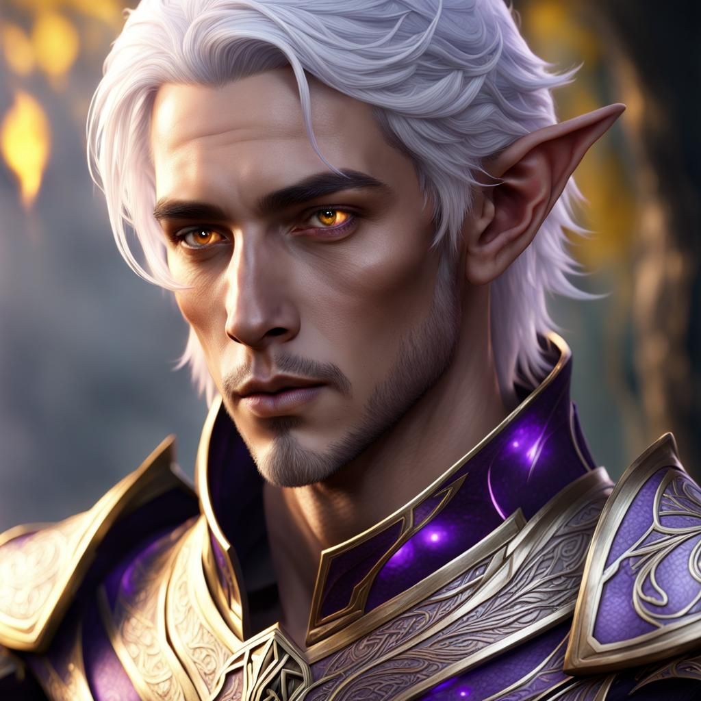 Handsome Golden Elf with Glowing Eyes