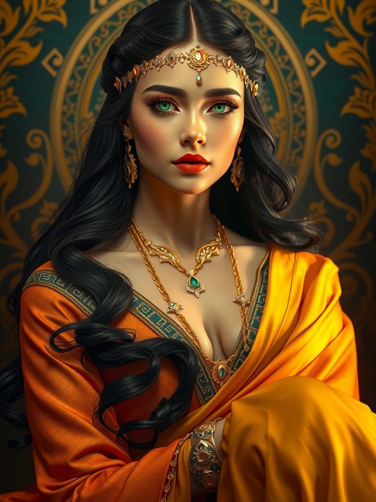 Regal Atlantean Queen with Ethereal Glow and Majestic Beauty