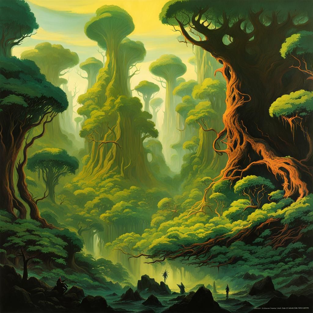 Surreal Eldritch Forest Concept Art