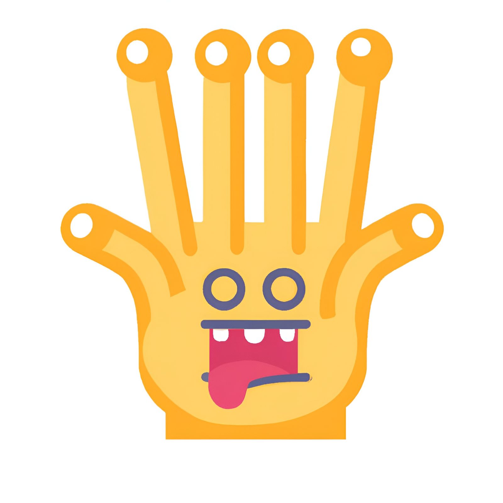 Crazy Emoji Hand Vectors on White Background