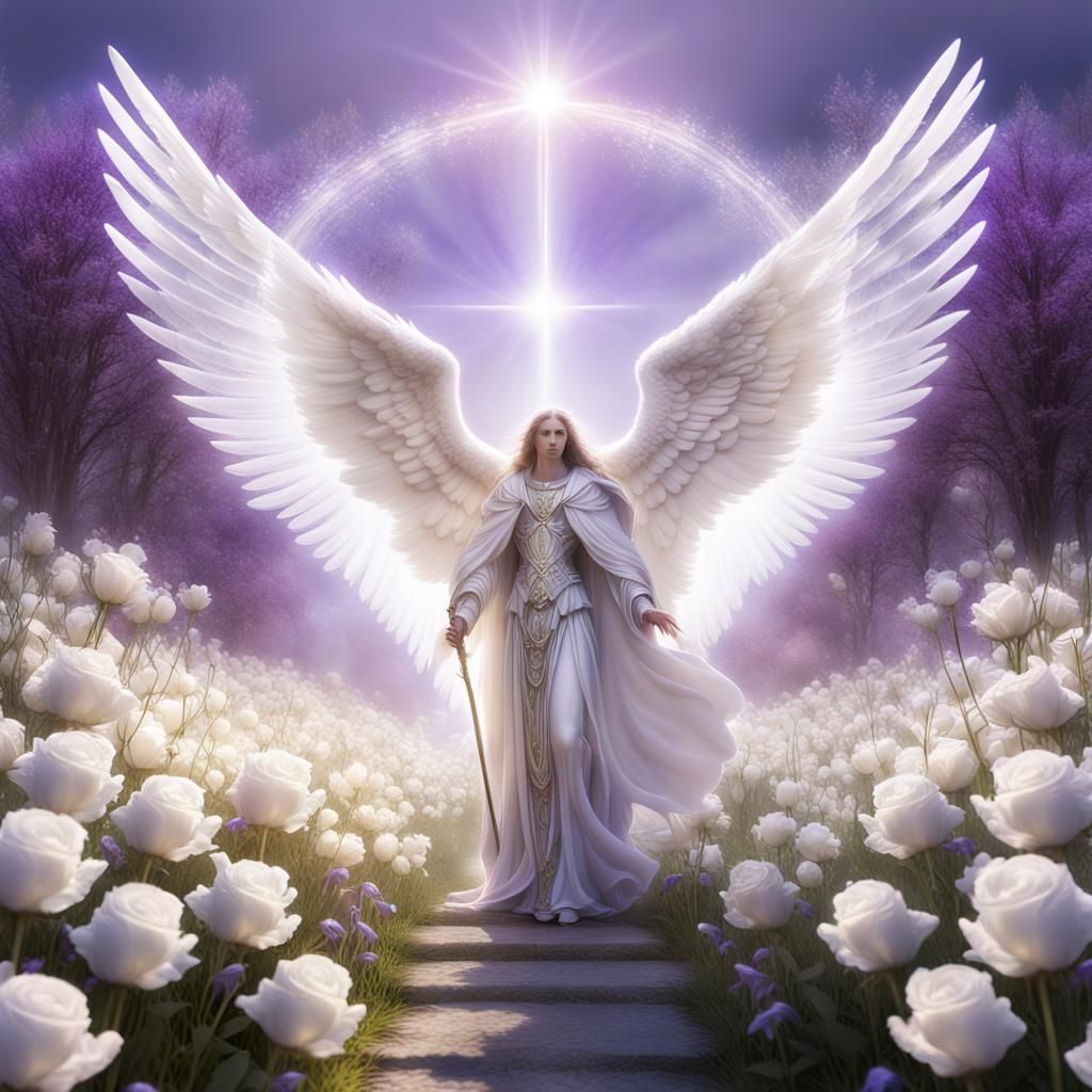 Archangel Azrael in Ethereal Light: Fantasy Art
