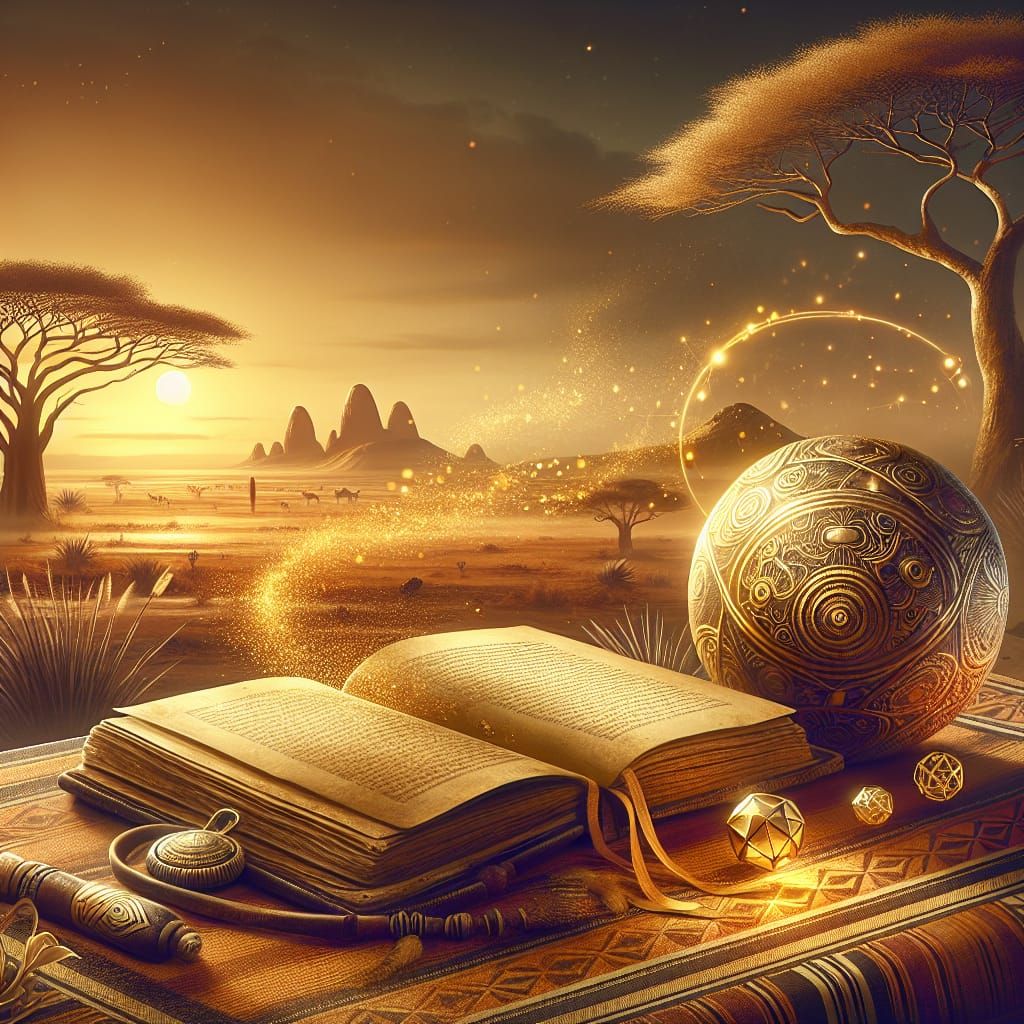 African Ancestral Wisdom Banner in Warm Desert Sunset