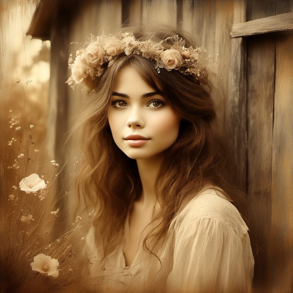Pretty Portrait in Sepia