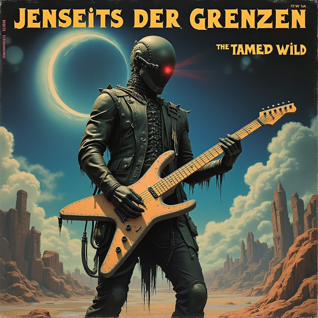 Futuristic Surrealist Vinyl Record Cover