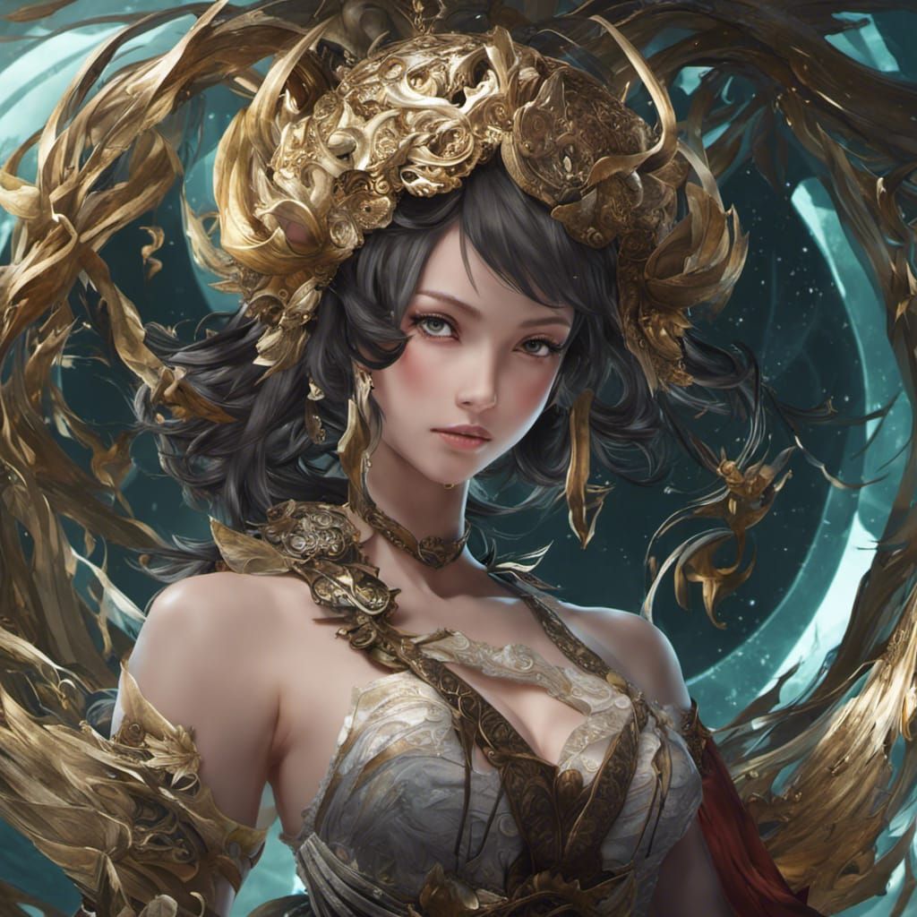 Kraken Merfolk Warrior in Anime Style