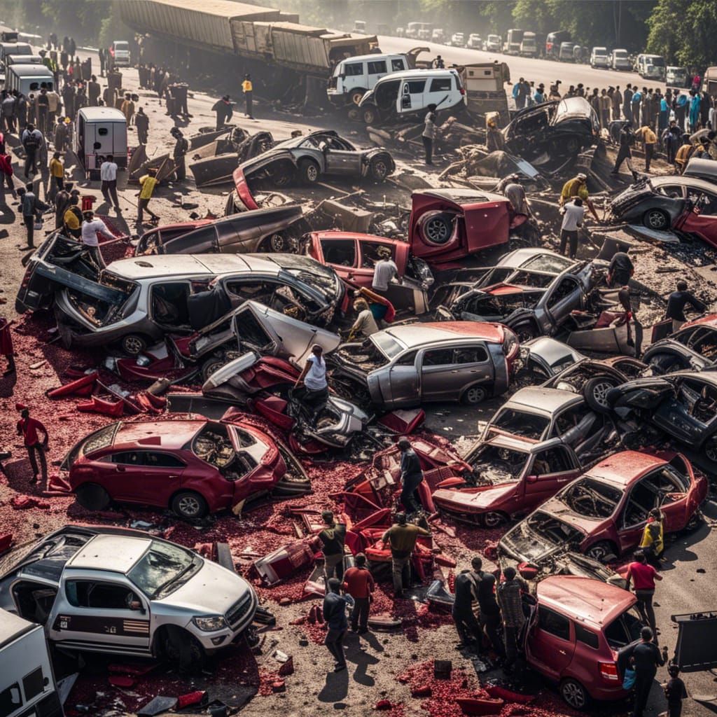 Car junk yard destroyed