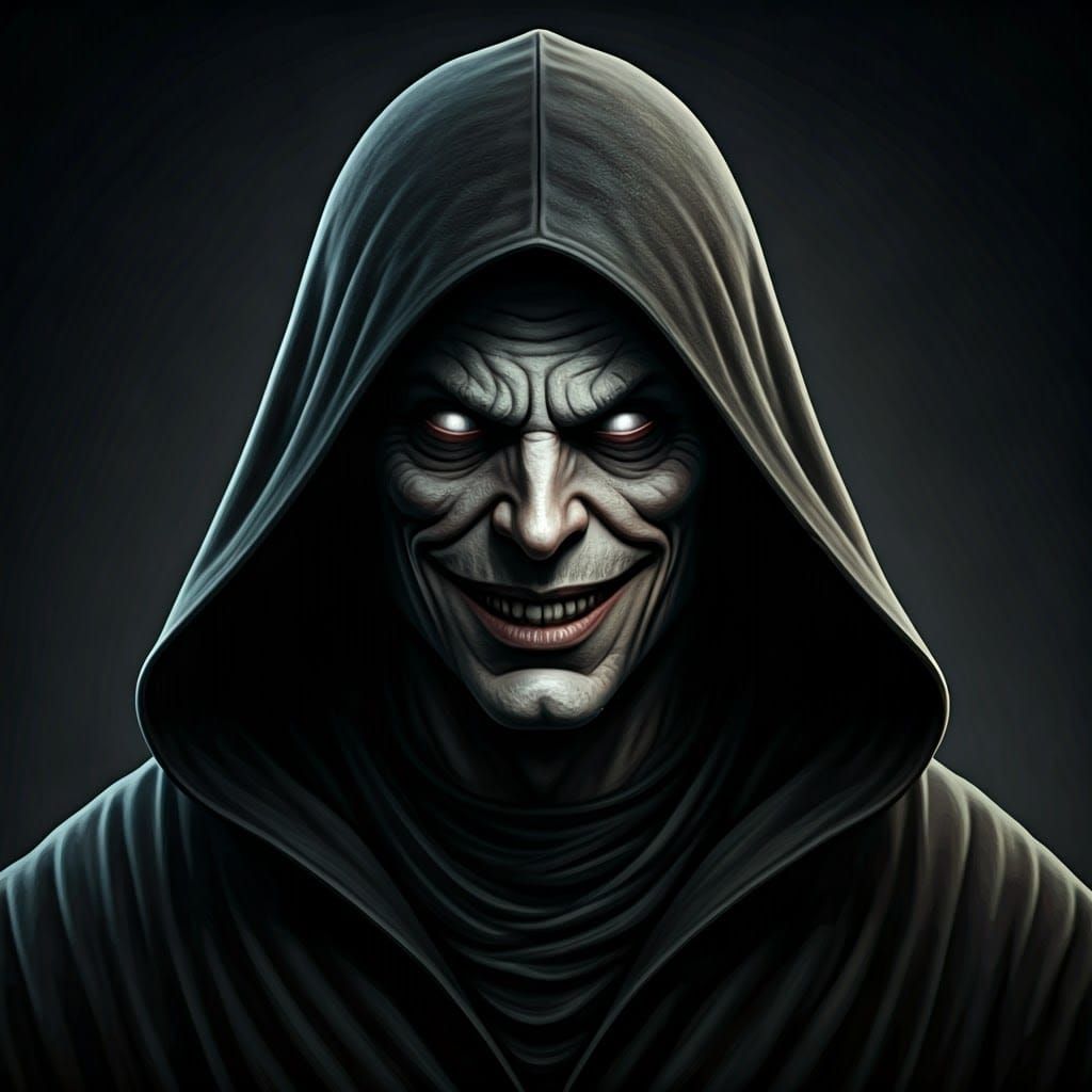 Sinister Horror Portrait in Dark, Ominous Style