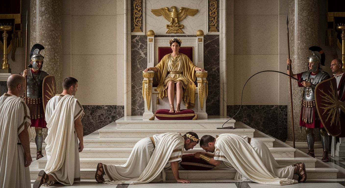 Empress Messalina on Her Throne in Ancient Rome