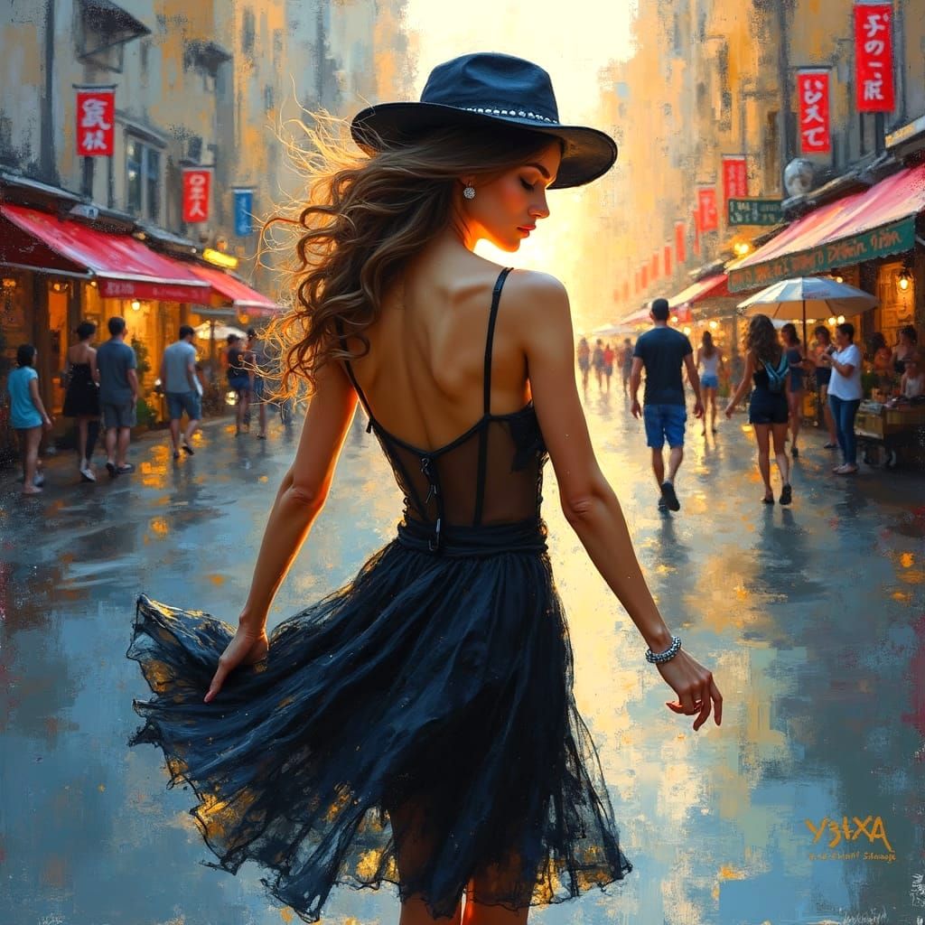 Surreal Cityscape in Glitchcore Style