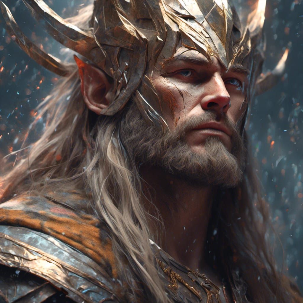 Thor Portrait in Norse Myth Style