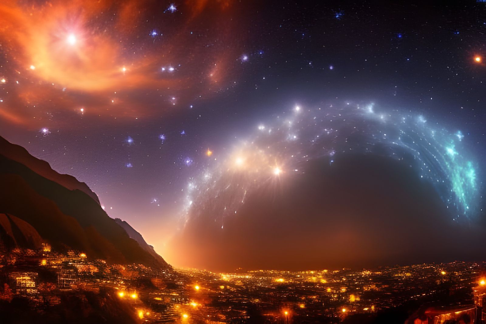 Sparkling Starry Night Sky in Detailed Digital Art