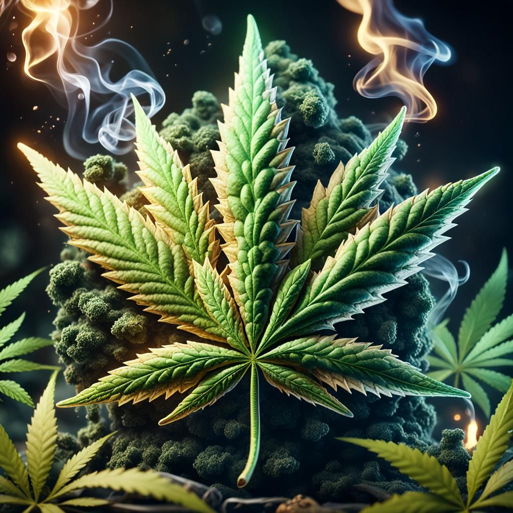 Cannabis Smoking Items Logo in 3D Render