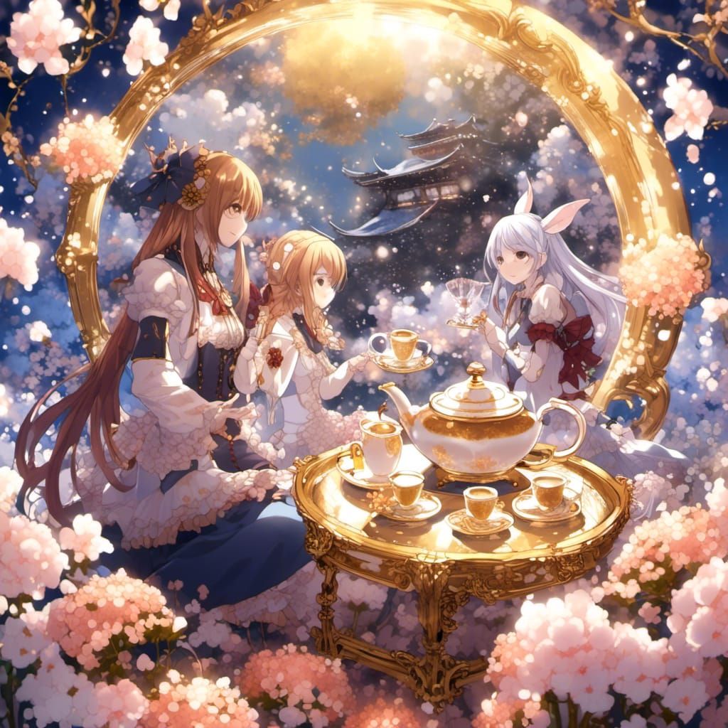 Anime Style Steaming Cup of Tea