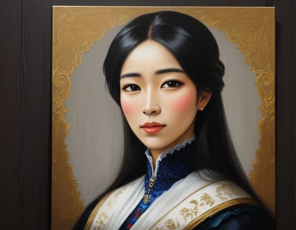 Elegant Female Portrait in Traditional Asian Style