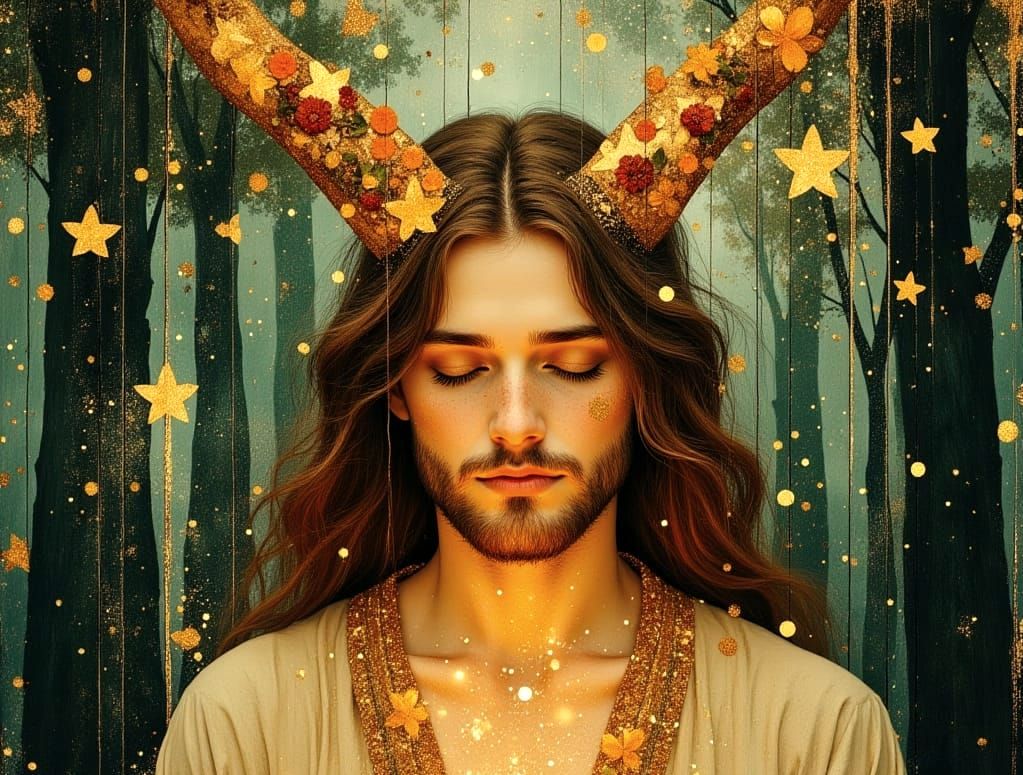 Ethereal Forest God with Light Orb