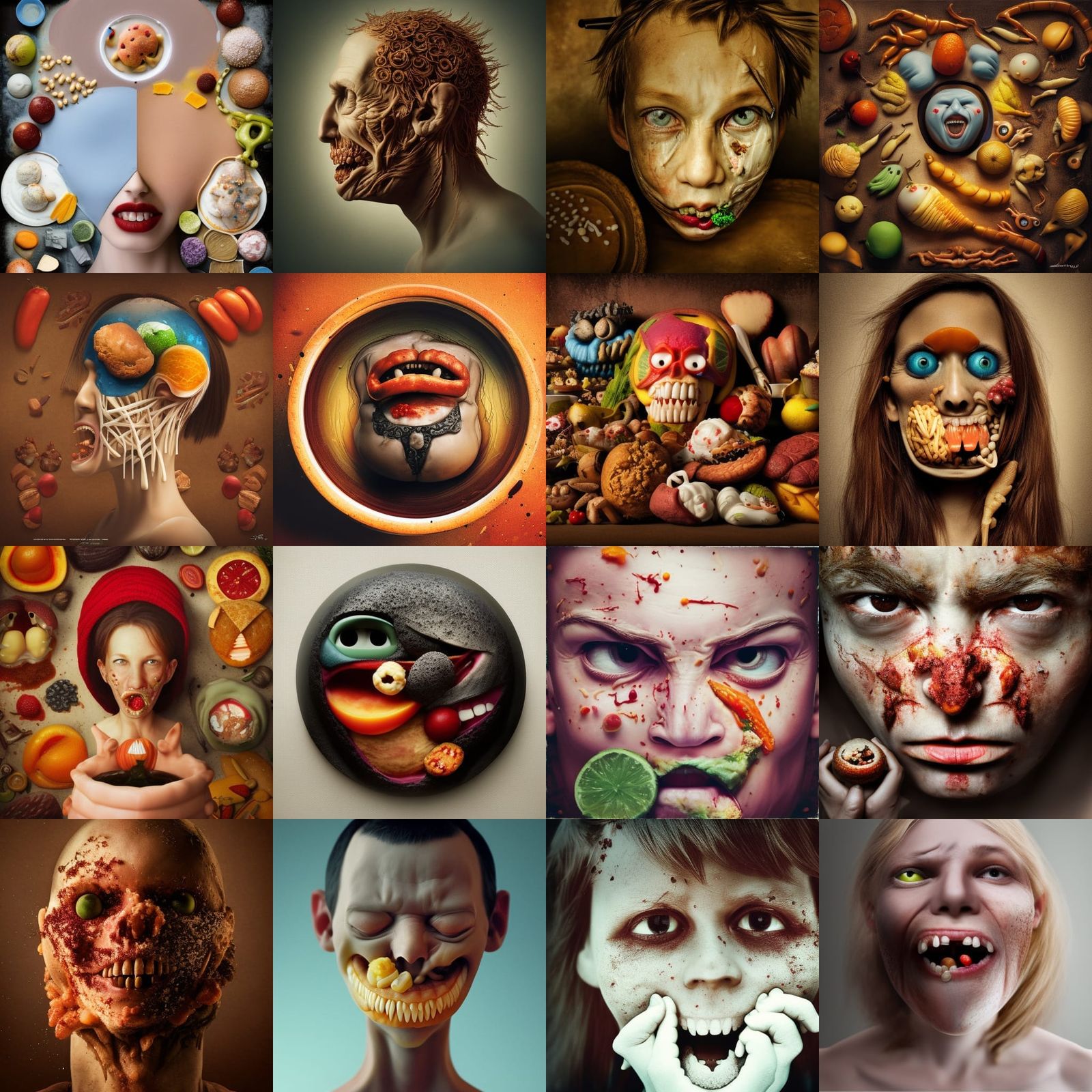 Eerie Collage Portrait with Polymer Clay Aesthetic