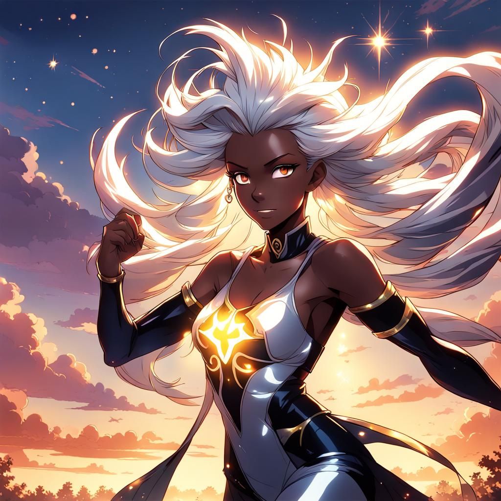 Ororo as Anime Character in Pixar Style