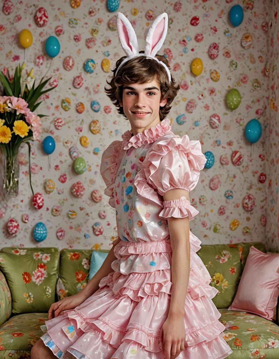 Boy in Easter Dress: Professional Studio Portrait