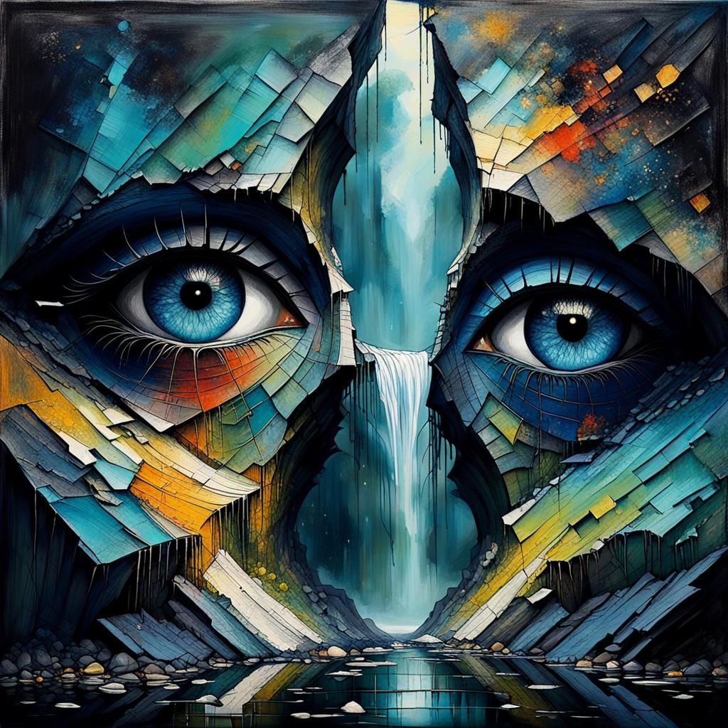 Abstract Haven of Serenity in Complementary Colors