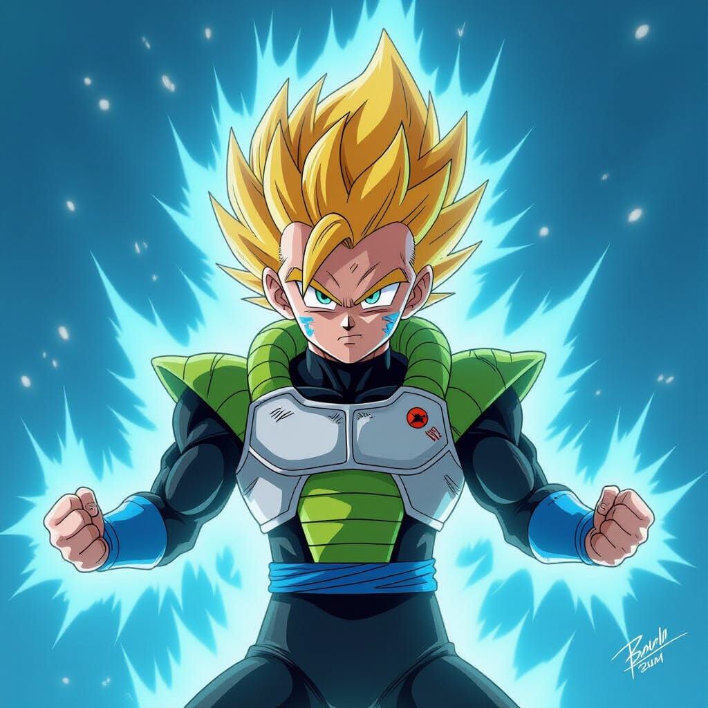 Ben 10 as Super Saiyan Blue in Dragon Ball Z Style