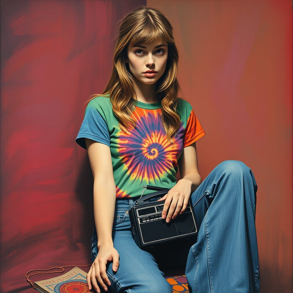 Psychedelic Portrait in Surrealist Style