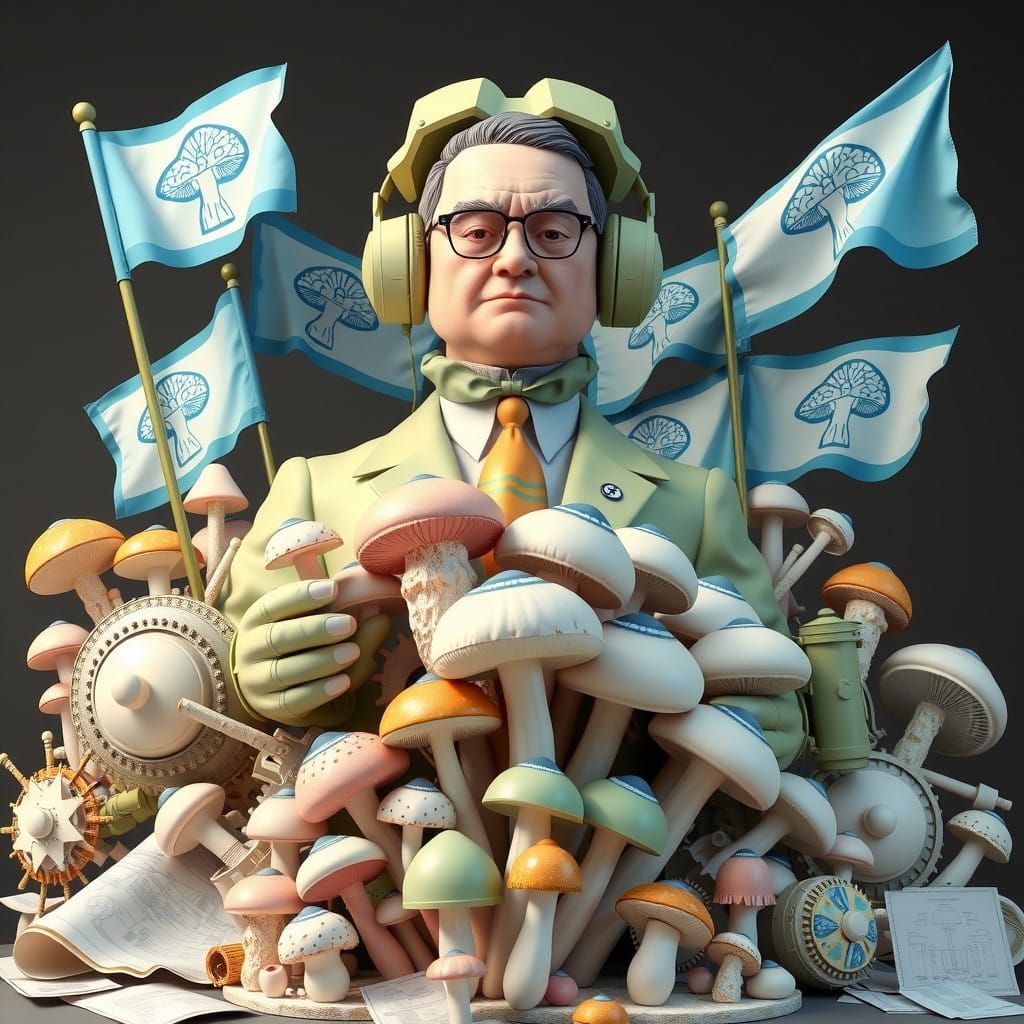 Whimsical Bureaucratic Sculpture in Porcelain and PVC