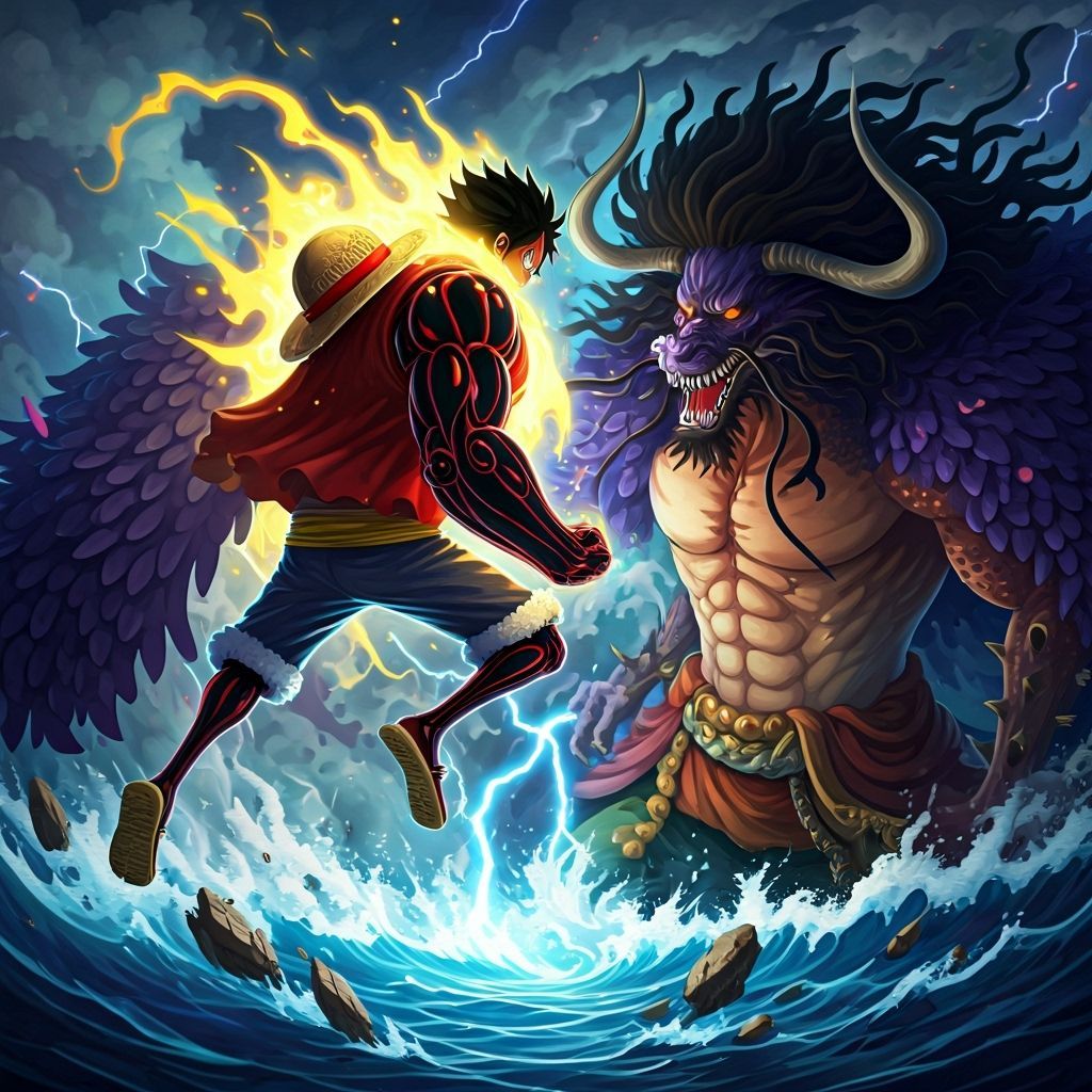 Luffy Gear 5 vs Kaido Dragon Epic Anime Battle