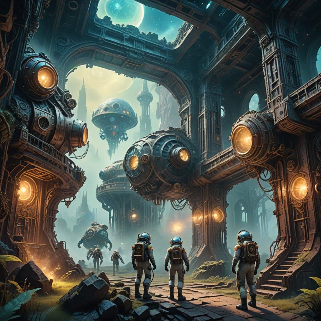 Ethereal Steampunk Astronauts Uncover Alien Ruins in Pastel ...