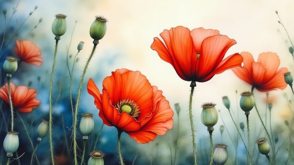 Vibrant Floral Study in Ethereal Blue