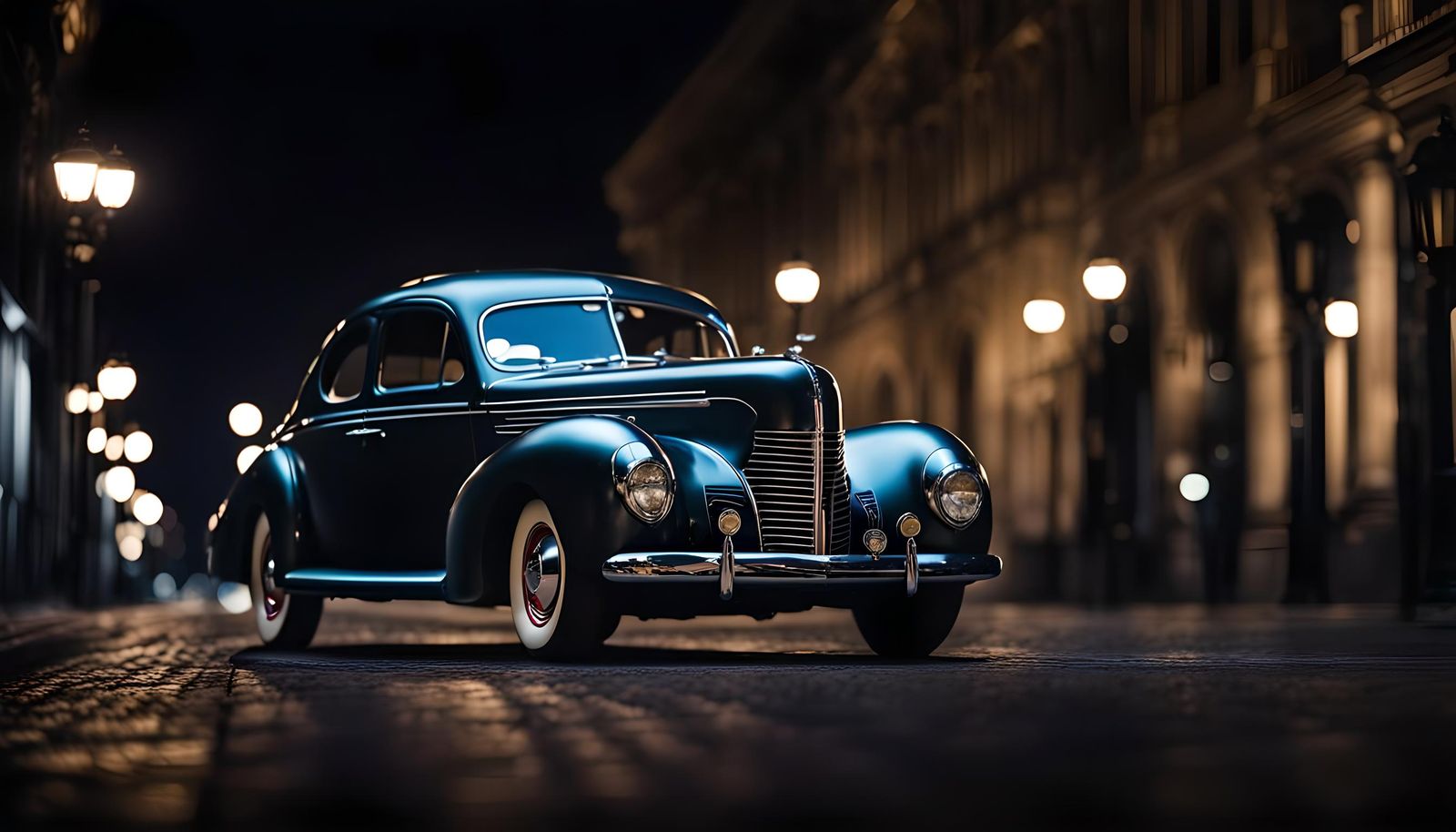 Retro '39 Berline Coupé Fastback at Night