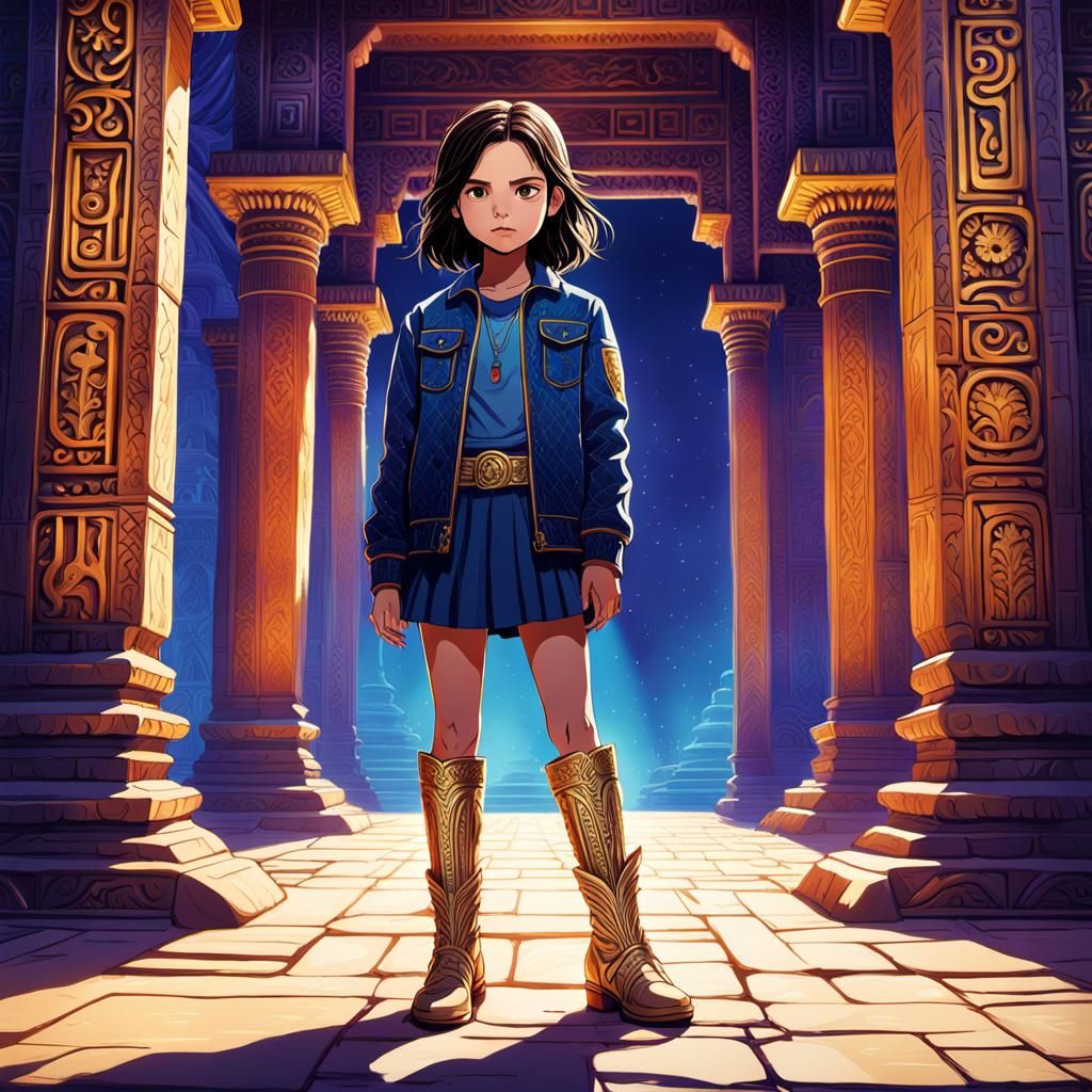 Dafne Keen in Anime Style at Konark Temple